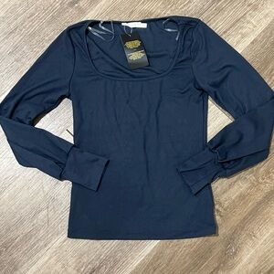 Midnight Blue Long Sleeve Blouse